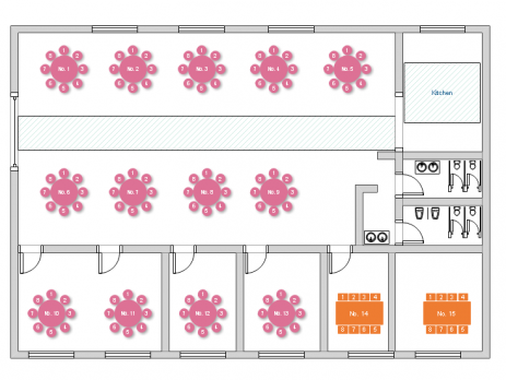 婚礼座次图、酒席座次图符号