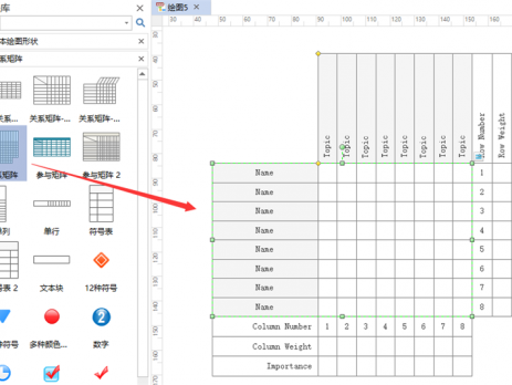 绘制关系矩阵图