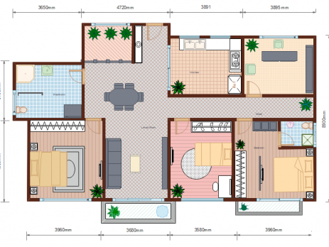 平面布置图，彩平