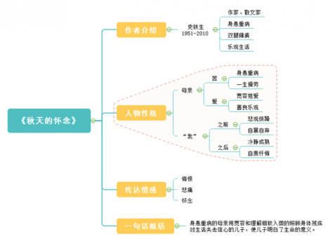 秋天的怀念思维导图