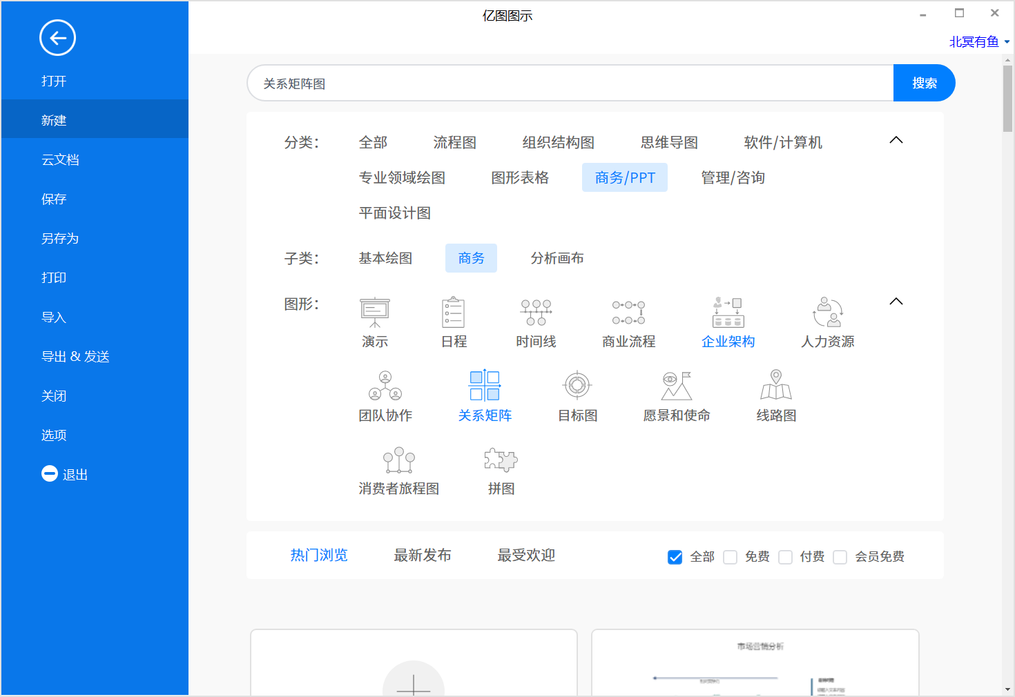 关系矩阵图模板